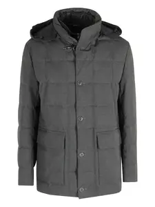 Куртка из канвы со съемным капюшоном Fay, серый
