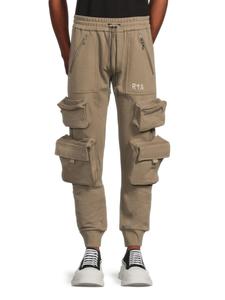 Хлопковые спортивные брюки с объемными карманами RTA, серо-коричневый