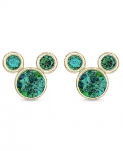 Детские серьги-гвоздики с Микки Маусом из кубического циркония, золото 14 карат Disney, may