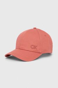 Хлопковая бейсболка Calvin Klein, розовый
