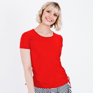 Женский купальник Adele с коротким рукавом Calypsa, ярко-красный (переработанный)