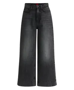 Черные джинсы с широкими штанинами Hugo, черный