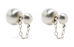 Jil Sander Серьги-гвоздики женские, серебряные