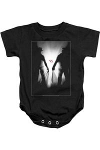 Детский комбинезон-силуэт Фредди против Джейсона на кнопках Gildan, черный