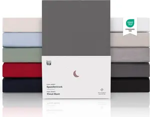 Простыня на резинке Premium 200x200 см, джерси - 100% хлопок - простыня 200x200, хлопок - антрацит Blumtal