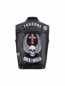 Yoxeone Жилет 'HELL RIDERS' в черном дениме