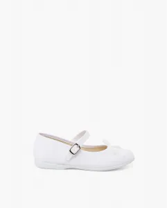 Туфли Мэри Джейн для девочек с перламутровым бантом Pisamonas, белый