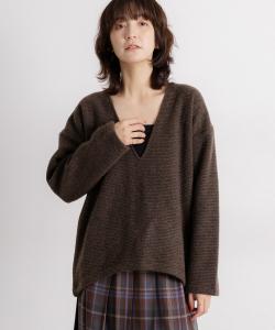 Пуловер с V-образным вырезом из смеси шерсти и серебра Studio Clip, цвет Ivory 52