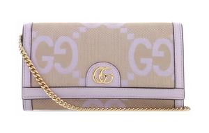 GUCCI Ophidia Canvas With Leather Wallet женский бежевый/светло-фиолетовый