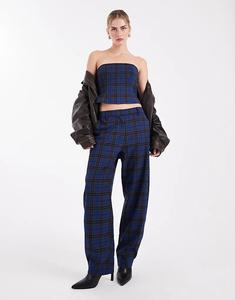 Классические брюки-бочонки ASOS DESIGN в синюю клетку
