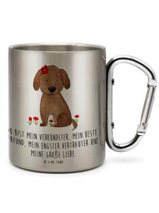 Кружка из нержавеющей стали с изображением собаки и леди с серебряной надписью Mr. & Mrs. Panda