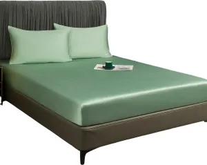 Простыня на резинке 90x180x30 см, гладкая, дышащая, элегантная, зеленая Sonstige Vorlage