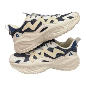 Тайцзи 1.0 Амортизирующие противоскользящие и износостойкие легкие низкие кеды мужские серо-белые PEAK