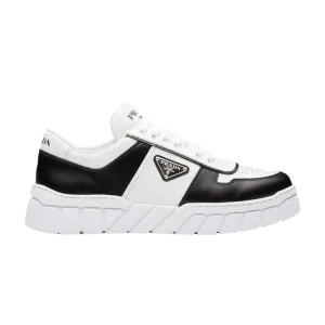 Кроссовки Prada Leather Sneakers 'White Black', белый