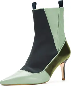 Женские ботильоны FOWT на высоком каблуке-стилетто с заостренным носком, мягкие комбинированные ботинки на удобной подошве, для встреч, свиданий и офиса, подходят под платья, джинсы и ветровки, размеры US 4-15 M, Green