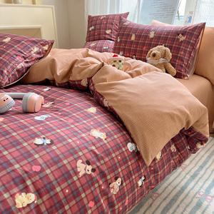 LUOLAI HOME Комплект постельного белья 1,5 м, 4 предмета, пододеяльник 200×230 см, 100% хлопок, цвет Yedunmuli Dog