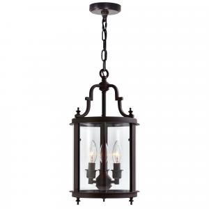 Мини-подвесной светильник Desire 3 Light Drum Shade с отделкой под масляную бронзу Cwi Lighting, Oil Rubbed Bronze