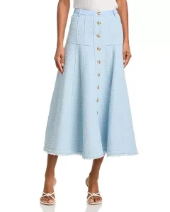 Юбка из твида «птичий глаз» Cinq À Sept, синий