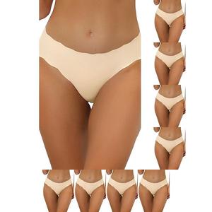 9 пар бесшовных трусов для женщин no show stretch solid invisible brief Inspire Chic, Beige
