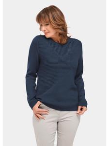Легкий в уходе свитер из высококачественной ребристой ткани темно-синего цвета. GOLDNER
