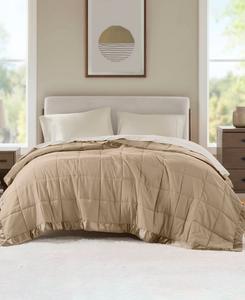 Легкое одеяло Windom с наполнителем из искусственного пуха и атласной отделкой, размер King Madison Park, коричневый