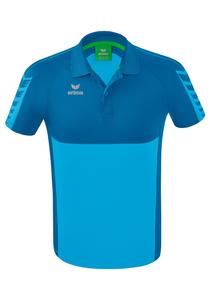 Поло erima Six Wings, цвет curacao/mykonos