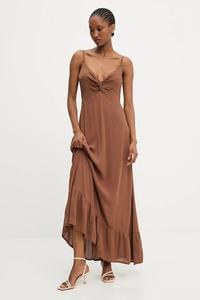 Хлопковое платье Answear.Lab, коричневый
