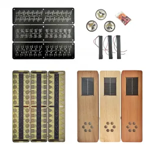 Tocante - Studworth - Полный набор для самостоятельной сборки (DIY) - 3 печатные платы + 3 деревянных корпуса + 3 батареи + 3 динамика + 3 операционных усилителя - Солнечно-заряжаемый автономный синтезатор