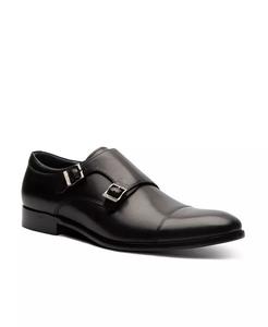 Мужские туфли Miles Dress Slip-On Cap Toe Double Monk Strap Shoes Blake McKay, черный