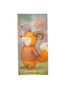 Mr. & Mrs. Panda Пляжное полотенце с изображением знака зодиака Овен, без надписи, белого цвета