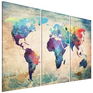Фреска Artgeist Bunte Weltkarte Triptychon, 80 см, разноцветный