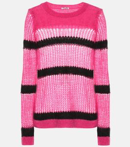 Свитер из смесовой мохера Miu Miu, Fuxia + Nero
