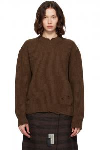 Шерстяной свитер Mm6 Maison Margiela, коричневый