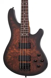Электрический бас-гитар Schecter C-4 Standard. Отделка Tobacco Burl