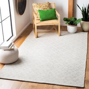 Ковер SAFAVIEH, 122 x 183 см, Cotton Kilim Collection, Light Blue & Ivory, ручной работы из хлопка, идеален для помещений с высокой проходимостью: прихожая, гостиная, спальня (KLC222A)