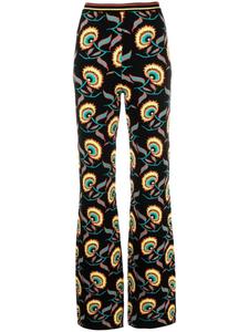 Rabanne брюки с цветочным принтом, черный
