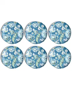 Салатные тарелки «Хана икат», набор из 6 штук Abode Homewares, blue