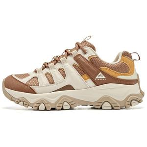 QIAODAN Кроссовки для бега по пересеченной местности с нескользящим и износостойким покрытием, низкие, бежево-коричневые, женские