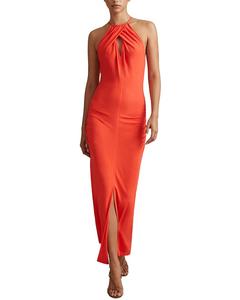 Reiss Kia Халтер платье-макси, оранжевый