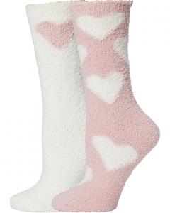 Носки Barefoot Dreams Cozychic Heart Print Sock Set, цвет Pink Peonie/Pearl