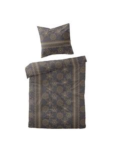 Черное постельное белье со звездами и снежинками Traumschlaf, 155 x 220 + 80 x 80 см