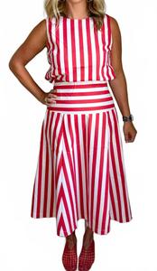 Рубашка Candy Stripe Set In Red And White Striped Glam, Red And White Striped