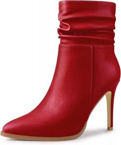 Женские ботильоны Allegra K с зауженным носком и каблуком-стилетто, Red
