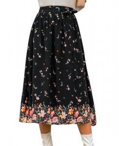 Женская макси-юбка Shadow Blossom с цветочным принтом Cupshe, Black
