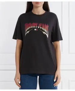 Футболка стираная tj rock Relaxed fit Tommy Jeans, черный
