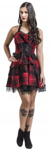 Короткое платье H&R London Red Tartan Gothic Dress, черный/красный