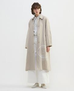 Тренч из натурального льна с эффектом потертости Plain People, цвет Beige