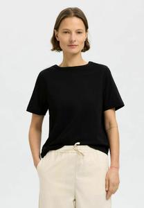 Базовая футболка MIT RUNDHALSAUSSCHNITT Selected Femme, черный