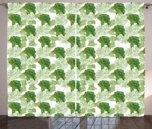 Штора ABAKUHAUS Wildflower Rustic, натуральные тона, розовое цветение, универсальные ленточные шторы для гостиной с петлями и крючками, 280 x 225 см, белый и светло-зеленый Abakuhaus