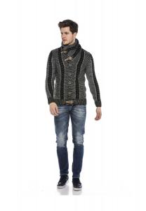 Кардиган с классным дизайном пуговиц CIPO & BAXX, цвет Schwarz Grau